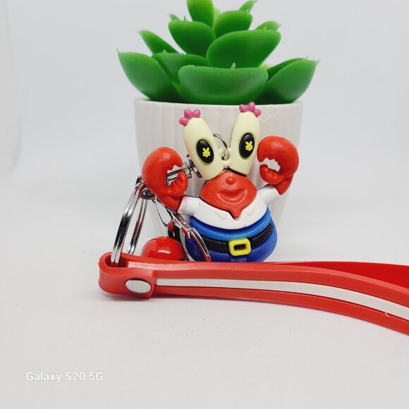 Handcrafted Crab Character Keychain, Stud Earrings and Hair Clips Ladies/Girls - Picture 4 of 8